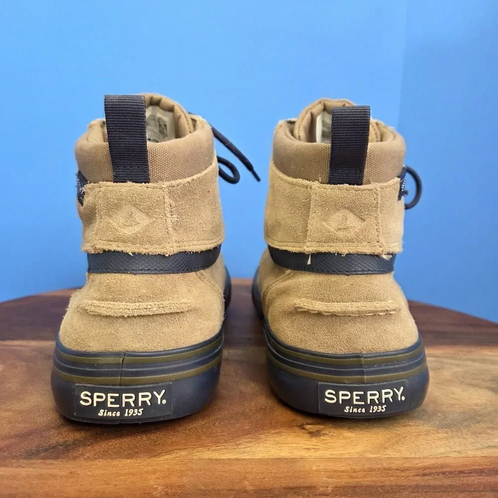 Sperry Striper Storm Sneaker Hightop Tan Suede Men's 8 Water Resistant STS21265